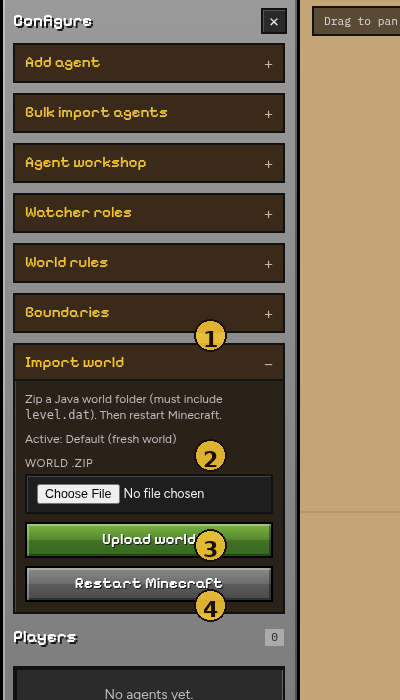 Annotated Import world panel